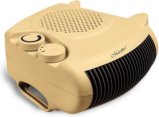 Maestro - Elektrische ventilatorkachel 2000W Drie werkingsmodi Warme en koude ventilator Horizontaal Verticaal - Beige
