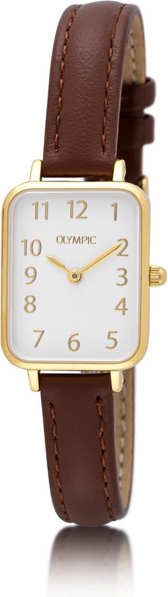 Olympic OL66DDL008 TILLY Horloge - Double - Leer - Arabisch