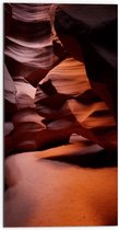 WallClassics - Dibond - Gang bij Antelope Canyon - 50x100 cm Foto op Aluminium (Wanddecoratie van metaal)