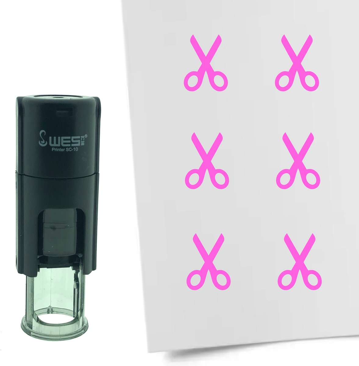 CombiCraft Stempel Schaar 10mm rond - roze inkt