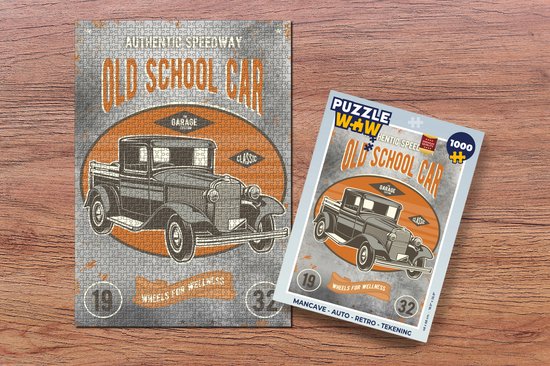 Puzzle Mancave - Voiture - Rétro - Dessin - Puzzle - Puzzle 1000 Pièces Adultes