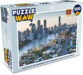 Puzzel Luchtfoto van Brisbane over Kangaroo Point in Australië - Legpuzzel - Puzzel 500 stukjes