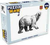 Puzzel Vintage - IJsbeer - Dieren - Legpuzzel - Puzzel 1000 stukjes volwassenen