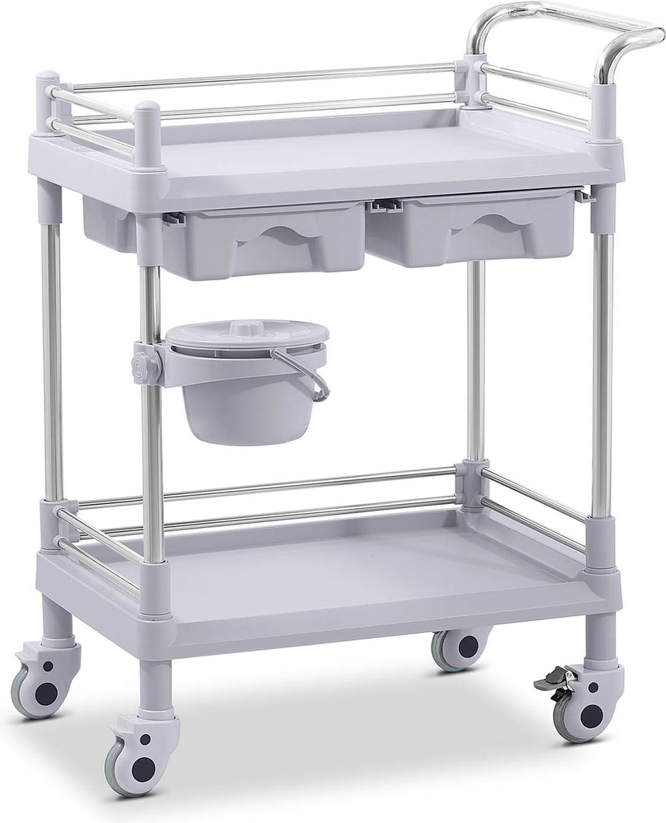 Laboratoriumwagen - 2 planken per 53x38x14 cm - 2 lades - 40 kg - Steinberg Systems