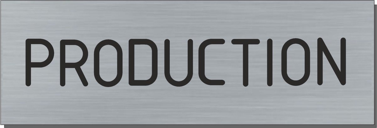 Doorsign - doorplate - deurbord - Production - rectangle - stainless steel look - 5 x 15 cm