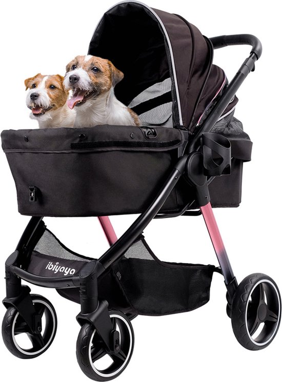 Ibiyaya Retro Hondenbuggy Luxe Stroller - Prism Black - 84x66x102cm