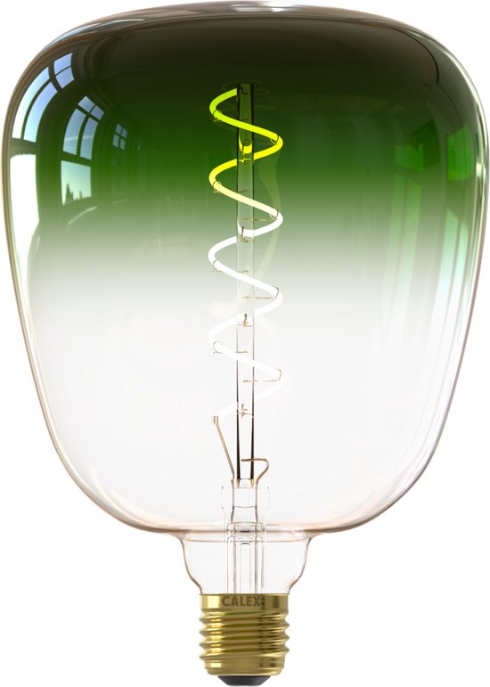 Calex Colors Kiruna Vert  - Ampoule LED E27 - Source Lumineuse Filament Dimmable - 5W - Lumière Wit Chaud