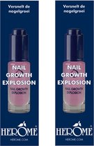 Herome 2-Pack Nagelserum Groeiserum Nail Growth Explosion - Rijk aan Silicum, Hydrateert de Nagels - Stimuleert Gezonde Nagelgroei - 2*7ml.