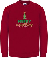 Kerst sweater - MERRY EVERYTHING - kersttrui - ROOD - Medium - Unisex