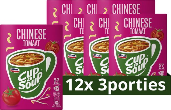 Unox Chinese Tomaat Cup-a-Soup – 12 x 3 x 175 ml – Voordeelverpakking