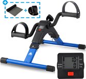 Evoland Stoelfiets - Opvouwbare Mini Hometrainer - Met Instelbare Weerstand En Lcd Display - Bureaufiets - Deskbike - Minibike - Blauw