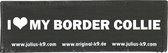 Julius-K9 label - I (L) my border collie (50mm x 160mm)