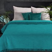 Oneiro’s Luxe Plaid AKRYL Type 7 turquoise - 220 x 240 cm - wonen - interieur - slaapkamer - deken – cosy – fleece - sprei