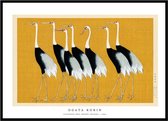Poster Japanse Kraanvogels - Ogata Korin - Large 40x30 - Japanse Kunst - 'Japanese Red Crown Cranes'