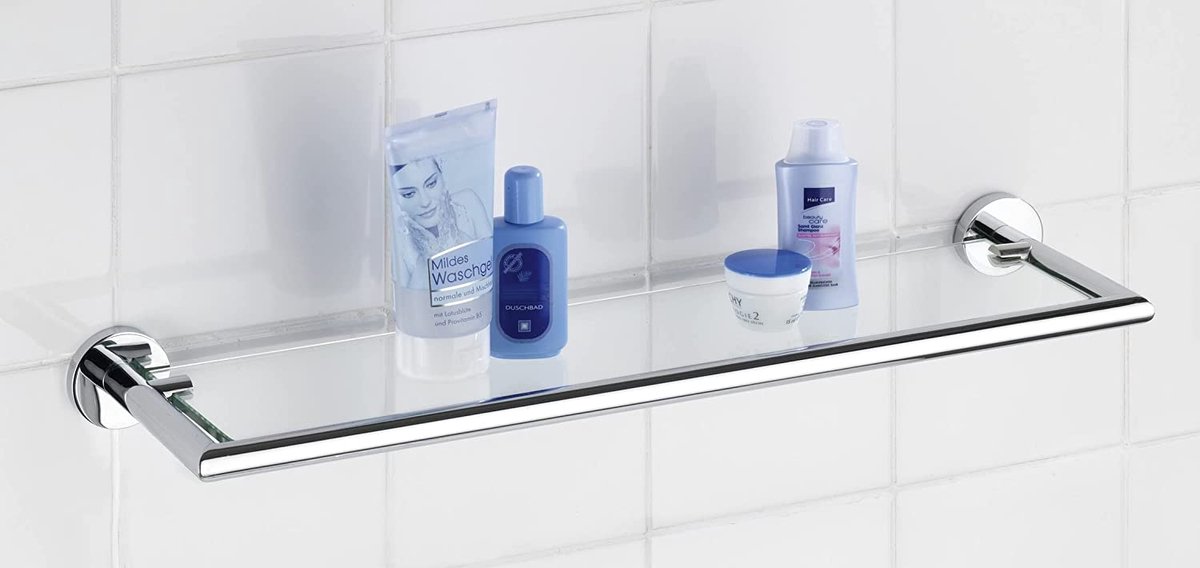 Wenko Power Loc® Glazen Wandplank Revello Rek Plaksysteem 