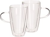 HOMLA Cembra verre à double paroi - lot de 2 mugs tasses - pour café thé latte macchiato cappuccino - passe au lave-vaisselle hauteur 14 cm de hauteur contenance 0 l