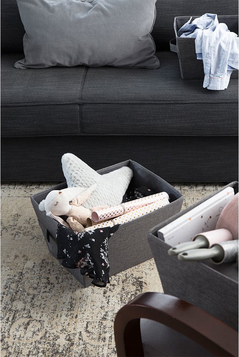 Bigso Box of Sweden 1008 opbergmand, polyester, grijs, 40 x 40 x 55 cm
