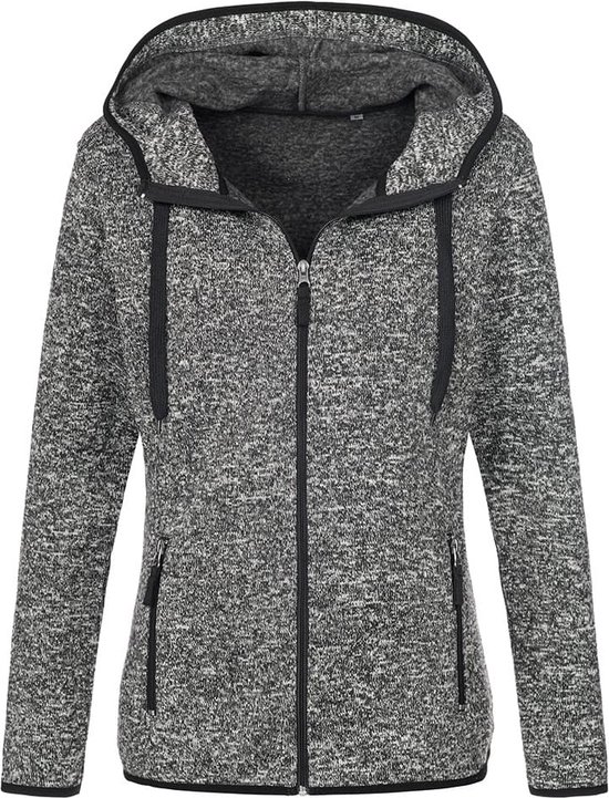 Stedman Knit Fleece Cardigan avec Capuche Grijs Foncé Taille M