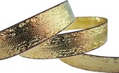 Gouden Lurex Lint 10mm (1cm) | Weefband Goud | Kerstlint Goud Glans | Luxe Dubbelzijdig Lint | Decoratielint | Cadeaulint | Rol: 25 Meter