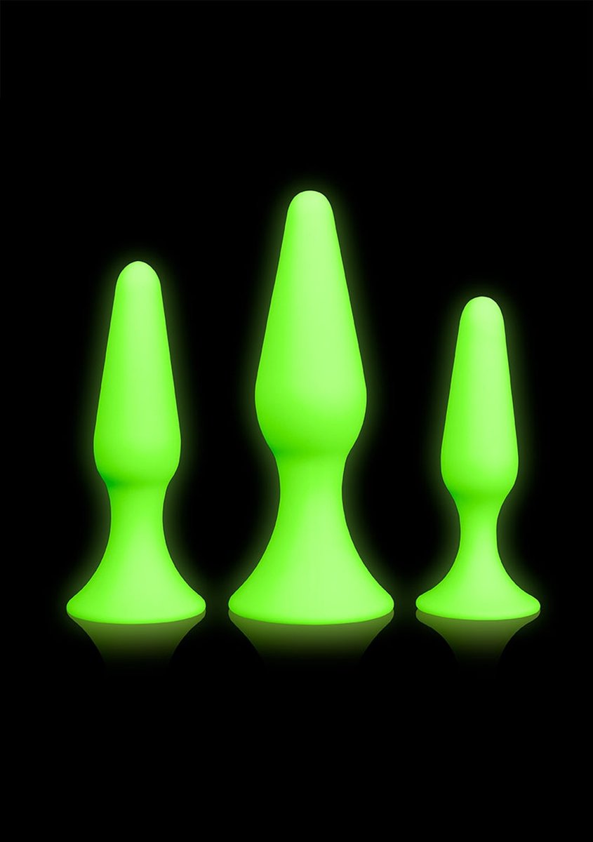 Shots - Ouch! Butt Plug Set neon green/black