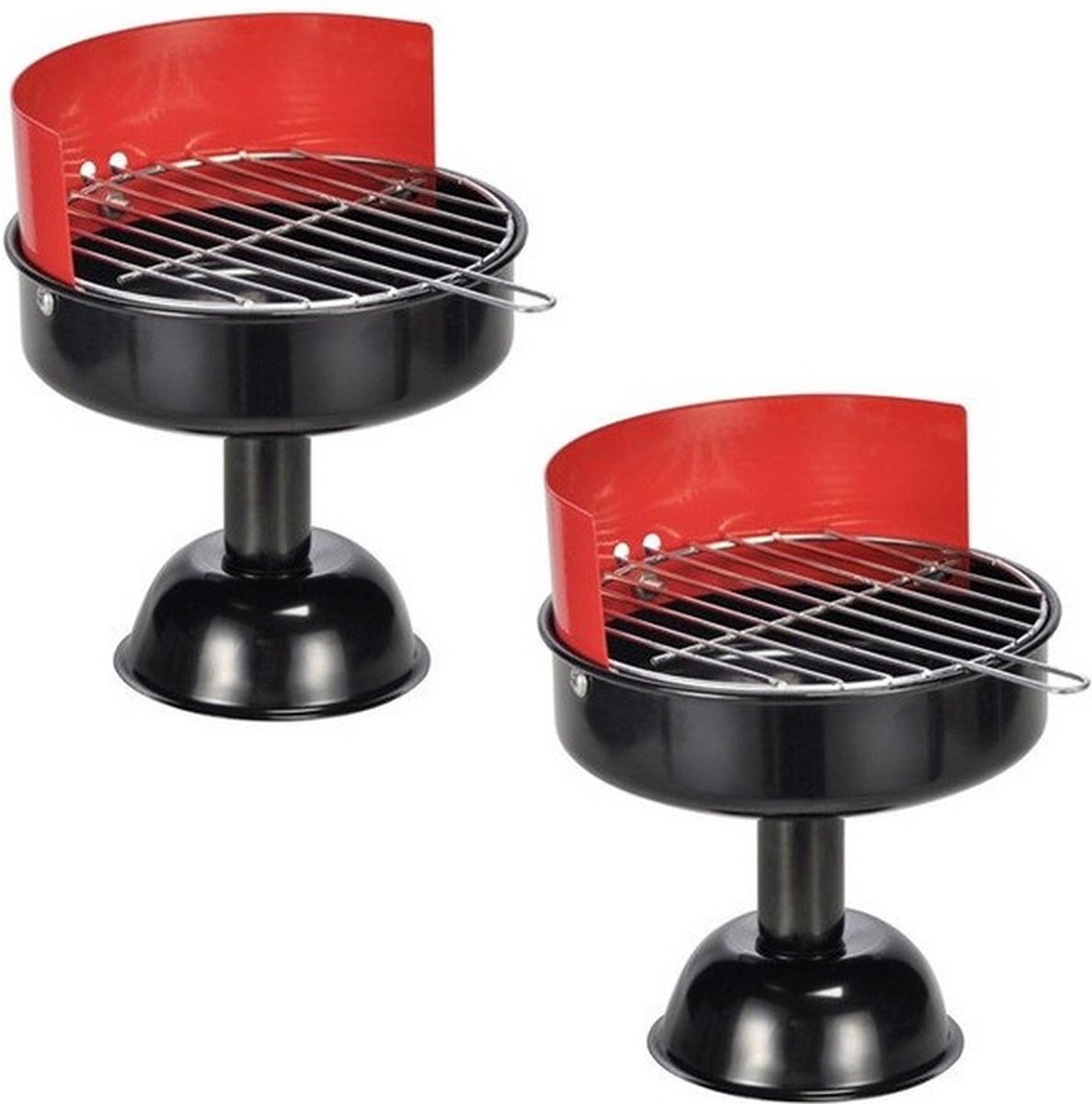 Goedkoopste Asbak BBQ/grill - 2x - rood - 13 x 15 cm - feest/cadeau asbakken