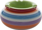 Stormasbak - rond - terras asbak - groen - keramiek - 14 x 7 cm - handig voor buiten