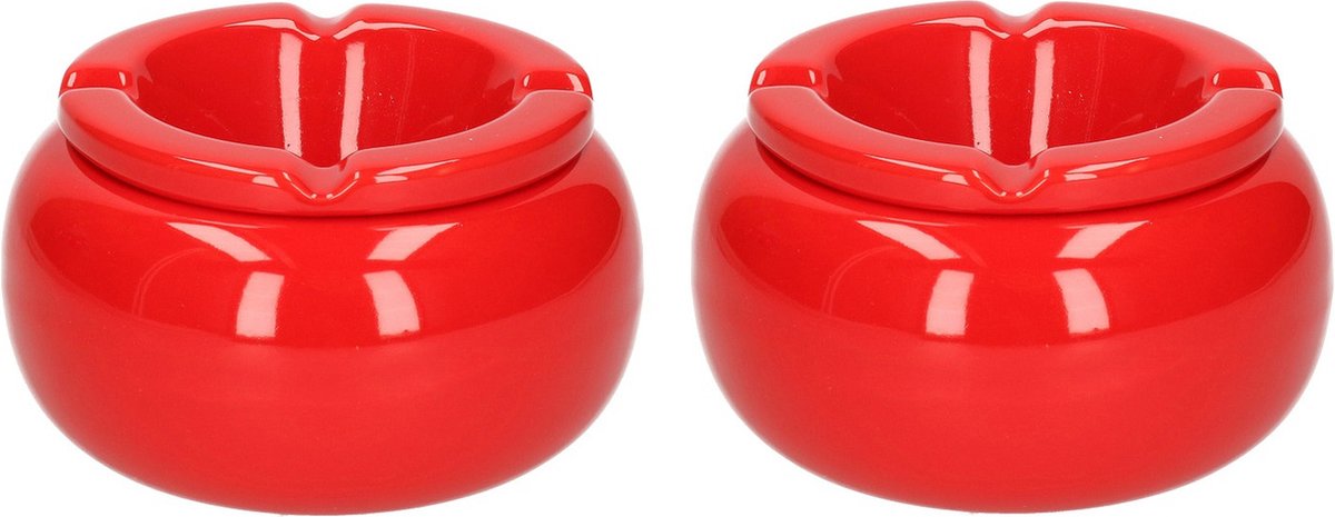 Goedkoopste 2x stuks Ronde rode stormasbakken 11 cm - Asbakken