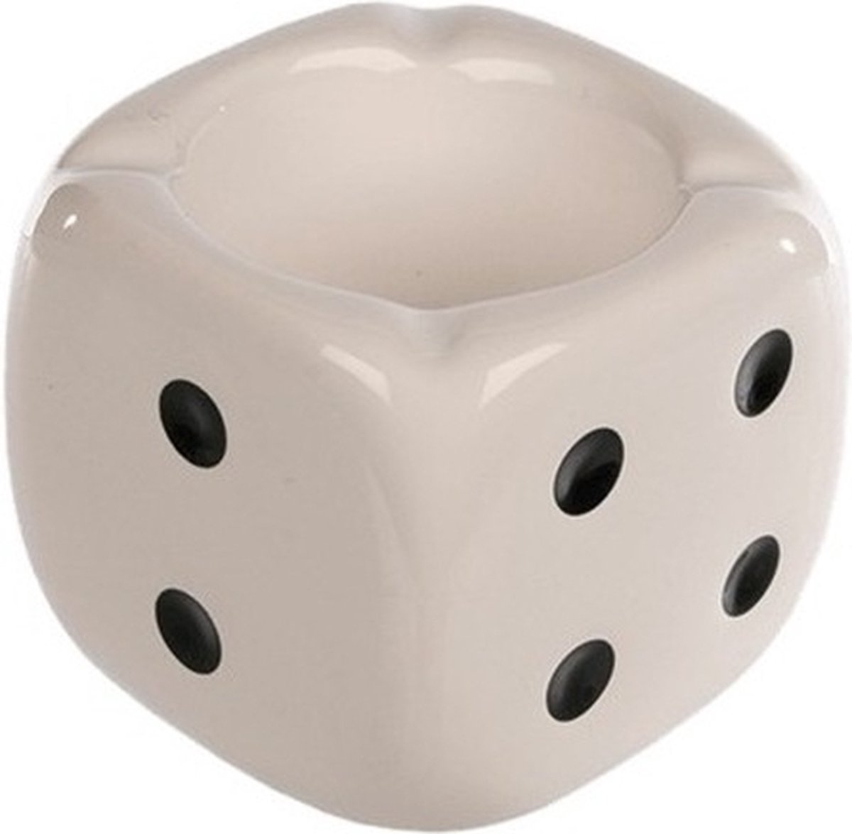 Goedkoopste Asbak dobbelsteen wit 8 x 8 cm