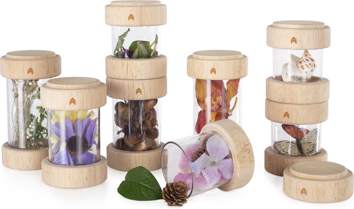 Guidecraft - 8 Treasure Tubes (schat/ontdekkings cilinders) - transparant