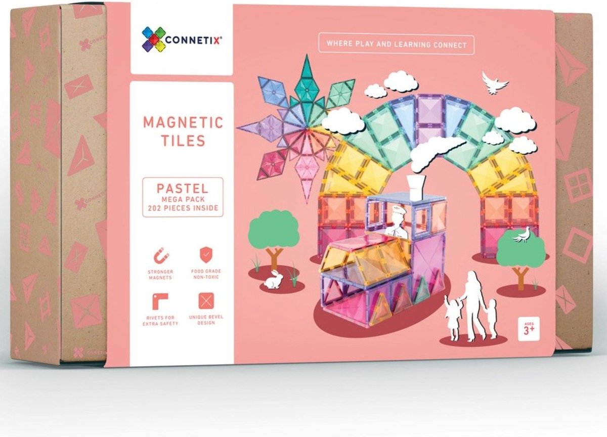 Magnetic Tiles 212 pcs Mega Pack by Connetix -New – Woodberry