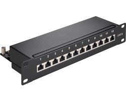 CAT 6 patchpaneel, 10 inch, 12-poorts