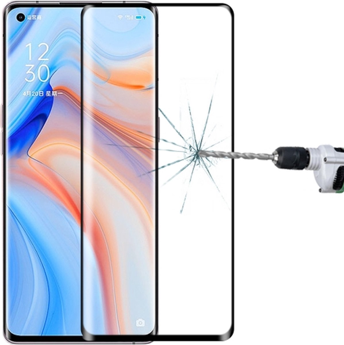 Voor OPPO Reno4 Pro 3D Curved Edge Full Screen gehard glasfilm