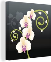 Une illustration d'une toile d'orchidée blanche bouclée 20x20 cm - petit - Tirage photo sur toile (Décoration murale salon / chambre) / Peintures Fleurs sur toile