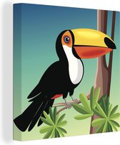 Une illustration vectorielle d'une toile toucan 20x20 cm - petit - Tirage photo sur toile (Décoration murale salon / chambre)