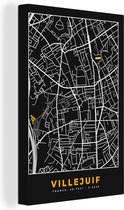 Canvas Schilderij Villejuif – Plattegrond – Frankrijk – Kaart – Stadskaart - 60x90 cm - Wanddecoratie