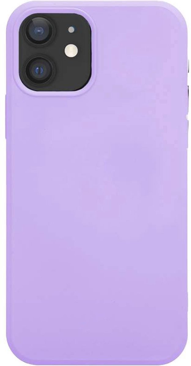 Siliconen hoesje paars geschikt voor iPhone 12 hoesje siliconen - Paarse kleur - Hoesje geschikt voor iPhone 12 paars - paars hoesje geschikt voor iPhone 12 - Stevig hoesje paars - Color Case Purple