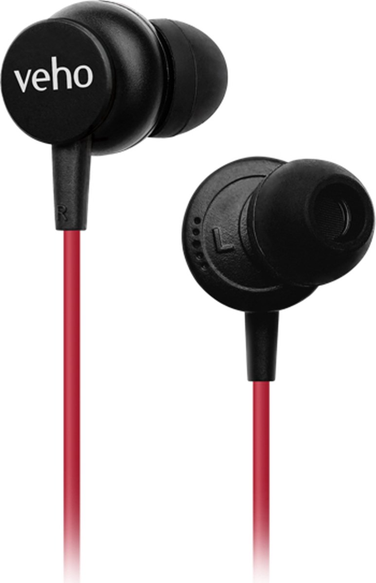 Veho Z3 wired earphones with mic - Red