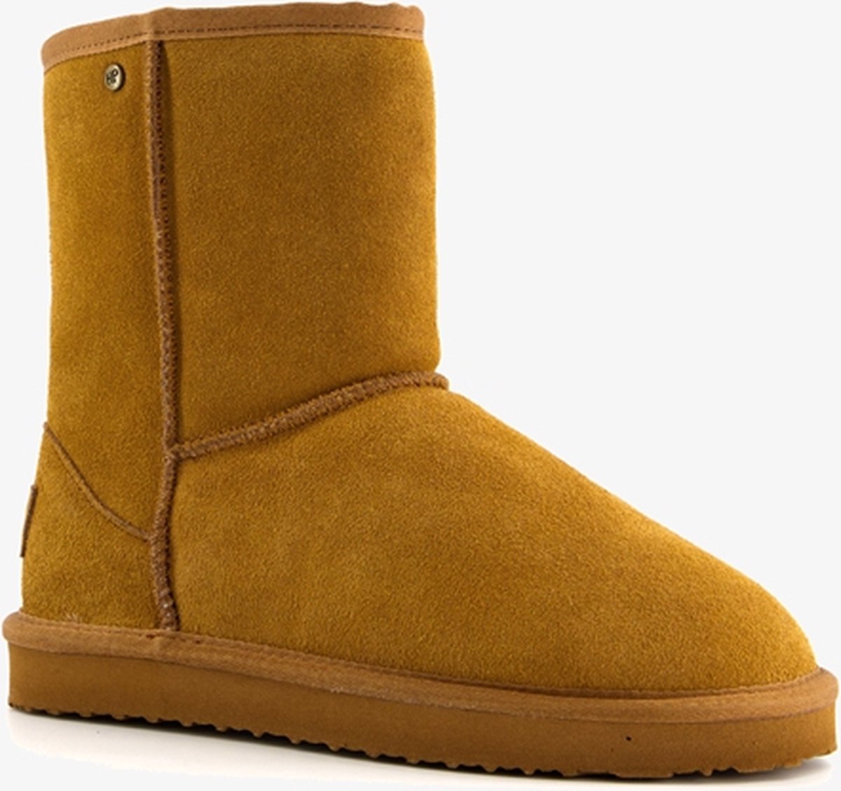 Hush Puppies gevoerde dames enkellaarsjes Cognac Maat 36 Echt leer bol