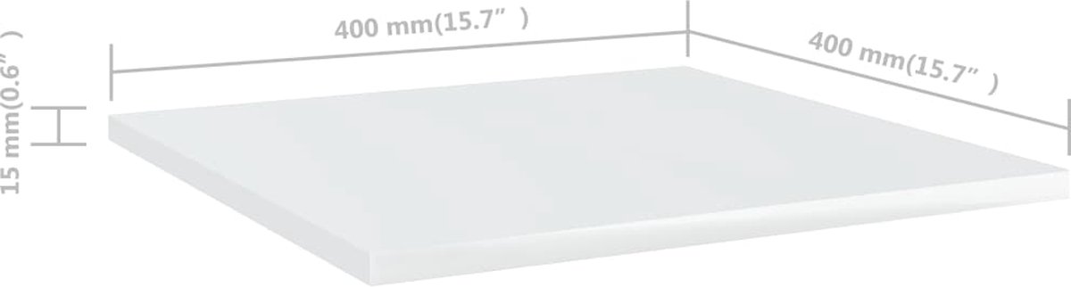 Prolenta Premium - Wandschappen 8 st 40x40x1,5 cm spaanplaat hoogglans wit