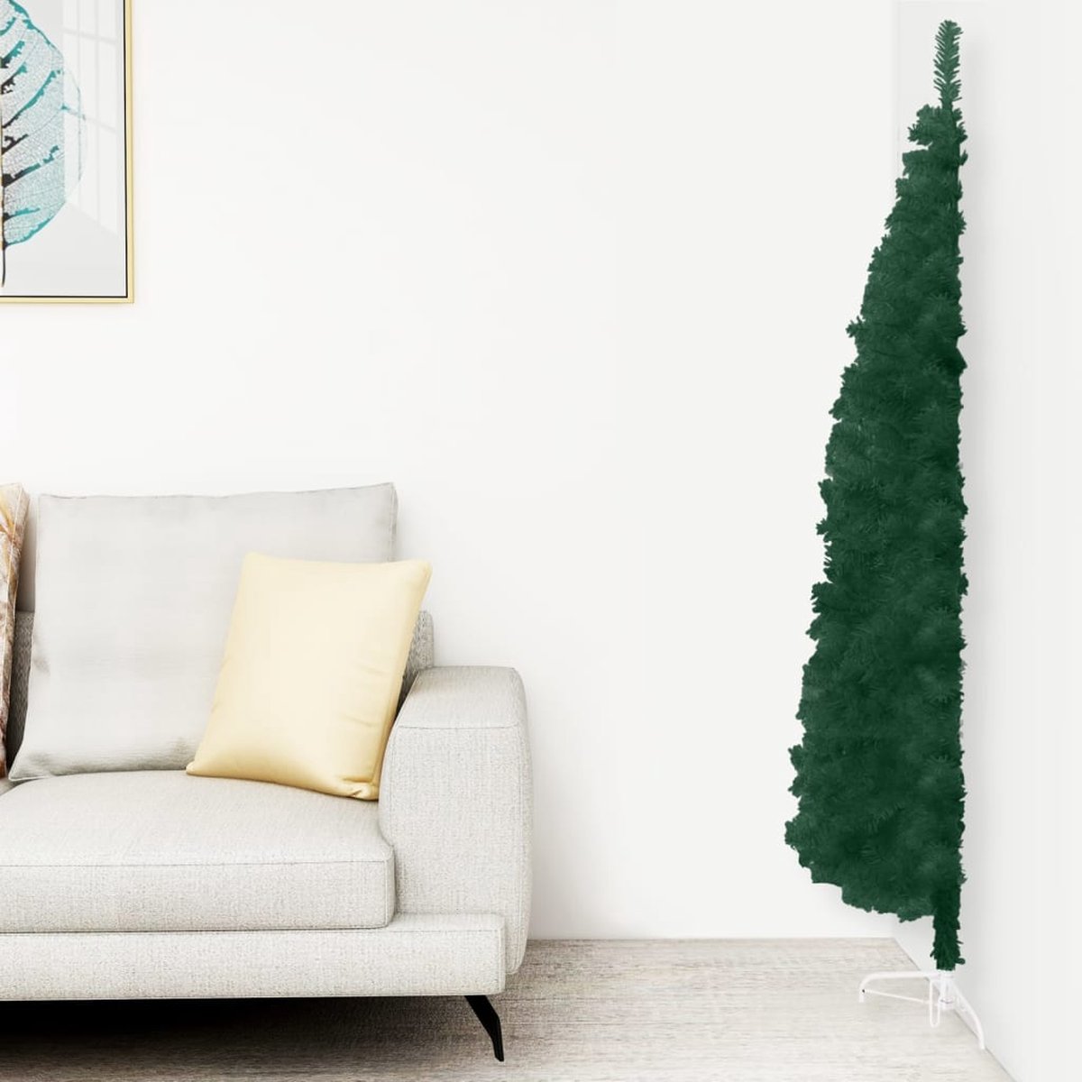Prolenta Premium - Kunstkerstboom half met standaard smal 240 cm groen