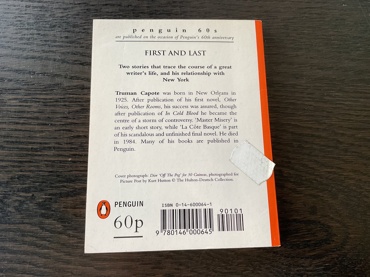 Truman Capote: First and last - back cover