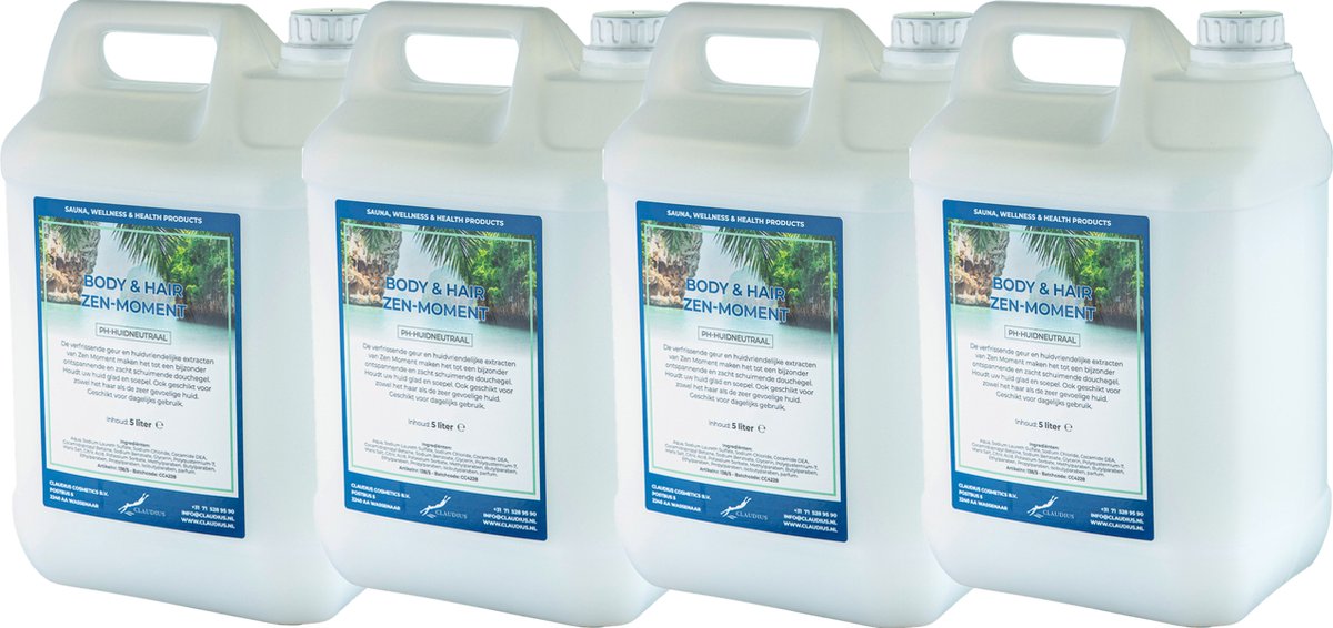 Goedkoopste Body & Hair Zen Moment - 5 liter - set van 4 stuks - 2 in 1 voor lichaam en haar.