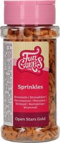FunCakes Sprinkles Taartdecoratie - Open Sterren - Goud - 50g