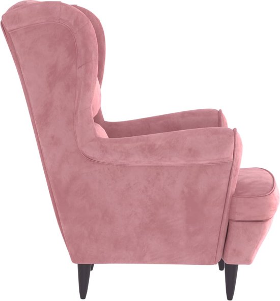 Prolenta Premium - Fauteuil fluweel roze- Fauteuil - Fauteuils met ...