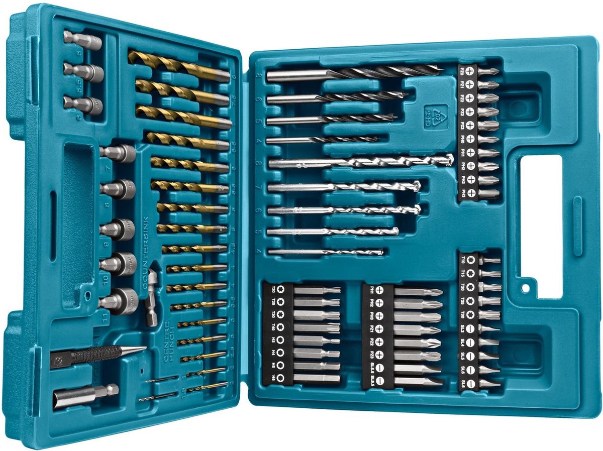Makita Accessoires E-15126 Boor-/schroefbitset 75-delig Makita Accessoires E-15126 Boor-/schroefbitset 75-delig