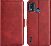 Nokia G11 Plus Hoesje - MobyDefend Luxe Wallet Book Case (Sluiting Zijkant) - Rood - GSM Hoesje - Telefoonhoesje Geschikt Voor Nokia G11 Plus