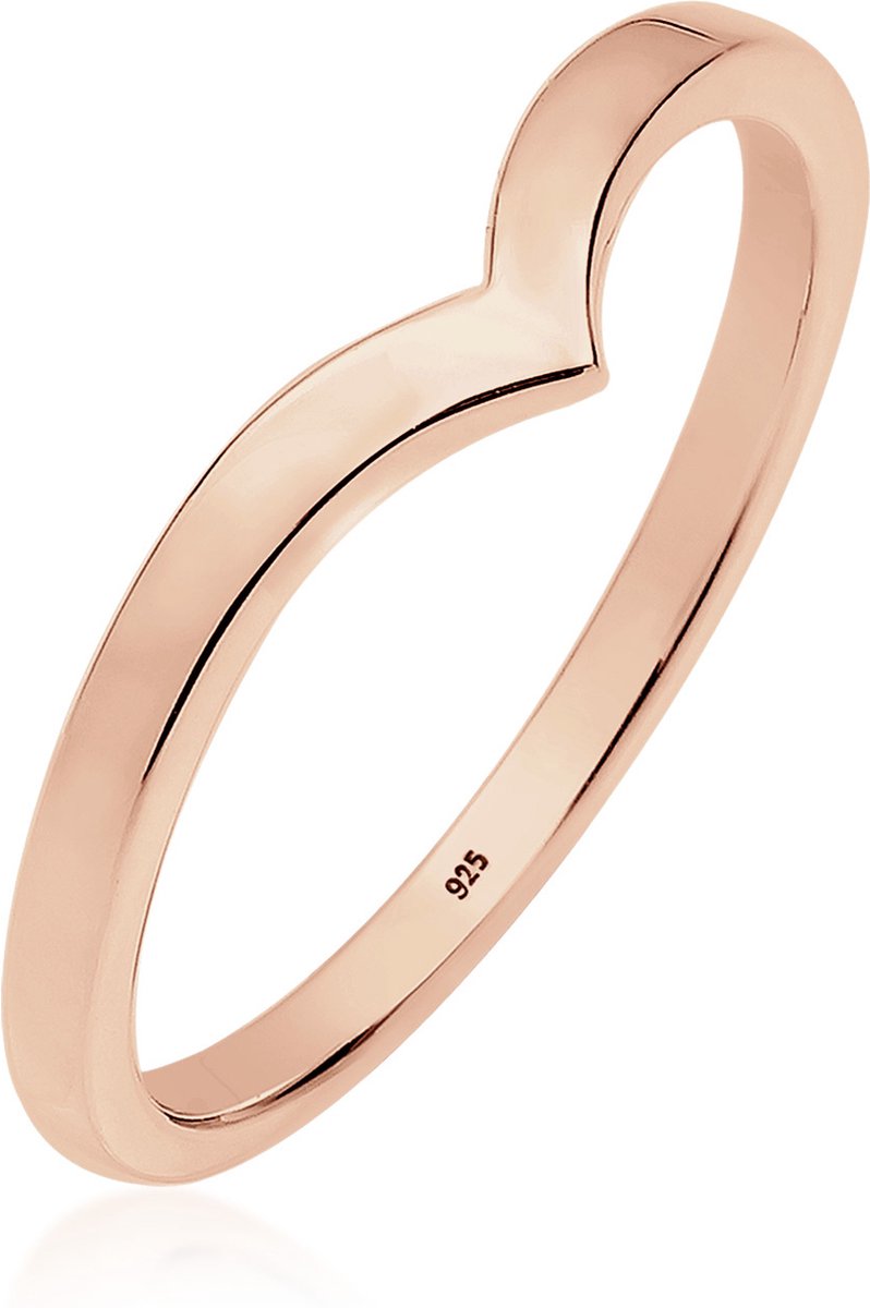 Elli - Ring - Dames V Vorm Stapeltrend in 925 Sterling Zilver - Dames