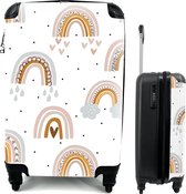 Koffer - Regenboog - Patroon - Kindertekeningen - 35x55x20 cm - Handbagage - Trolley