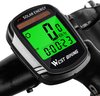 Draadloze Verlichte Fietscomputer - USB Oplaadbaar- Op Zonne- Energie - Kilometerteller - Klok - Calorie Teller - Snelheidsmeter - Auto Wake - IPX7 Waterdicht - 5 Talen - Met Verlichte LCD Display - Multifunctioneel - Inclusief Sensor - Zwart