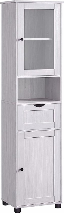 MIRA Home - Badkamerkast - Hogekast - Wit - Hout - 40x30x165cm